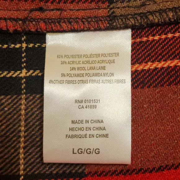 Enjoy Coca-Cola Flannel Lumberjack Shirt Red Black Plaid Wool-Blend Women's Sz L - Picture 7 of 8